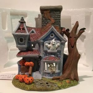 Partylite Ghostly Tealight House Rotating Ghost Halloween