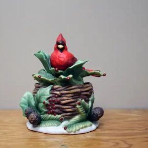 Ceramic/porcelain Cardinal Candle Tea Light Holder Partylite P7891