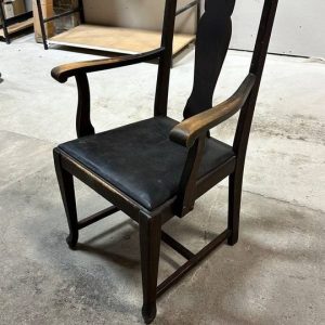 Wood Chair with Leather Seat