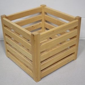 Solid Wooden Crate 14x14x14HT Natural Wood Slatted Display Fruit Box